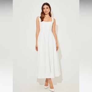 The Ultimate Muse High Waist Square Neck Midi Dress